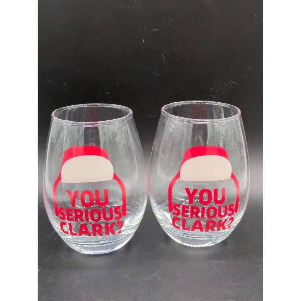 Funny Stemless Wine Glasses For Christmas (2-Set, 17oz)